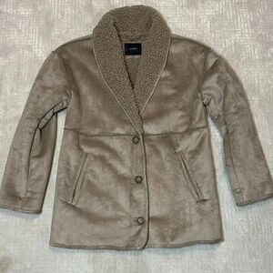 Lucky Brand Faux Shearling Button-Front Coat Women’s Size L